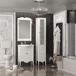 Opadiris Шкаф-пенал для ванной Брунелла 37.5 R белый матовый – фотография-5